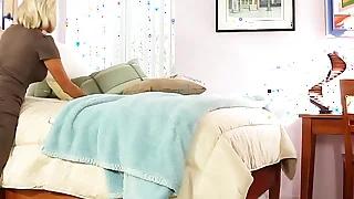 when grandmother squirts wet because her milf stepdaughter fucks her pussy with full devotion