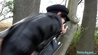 Public Agent Mouthful of cum and fuck for sexy brunette babe Sasha Colibri